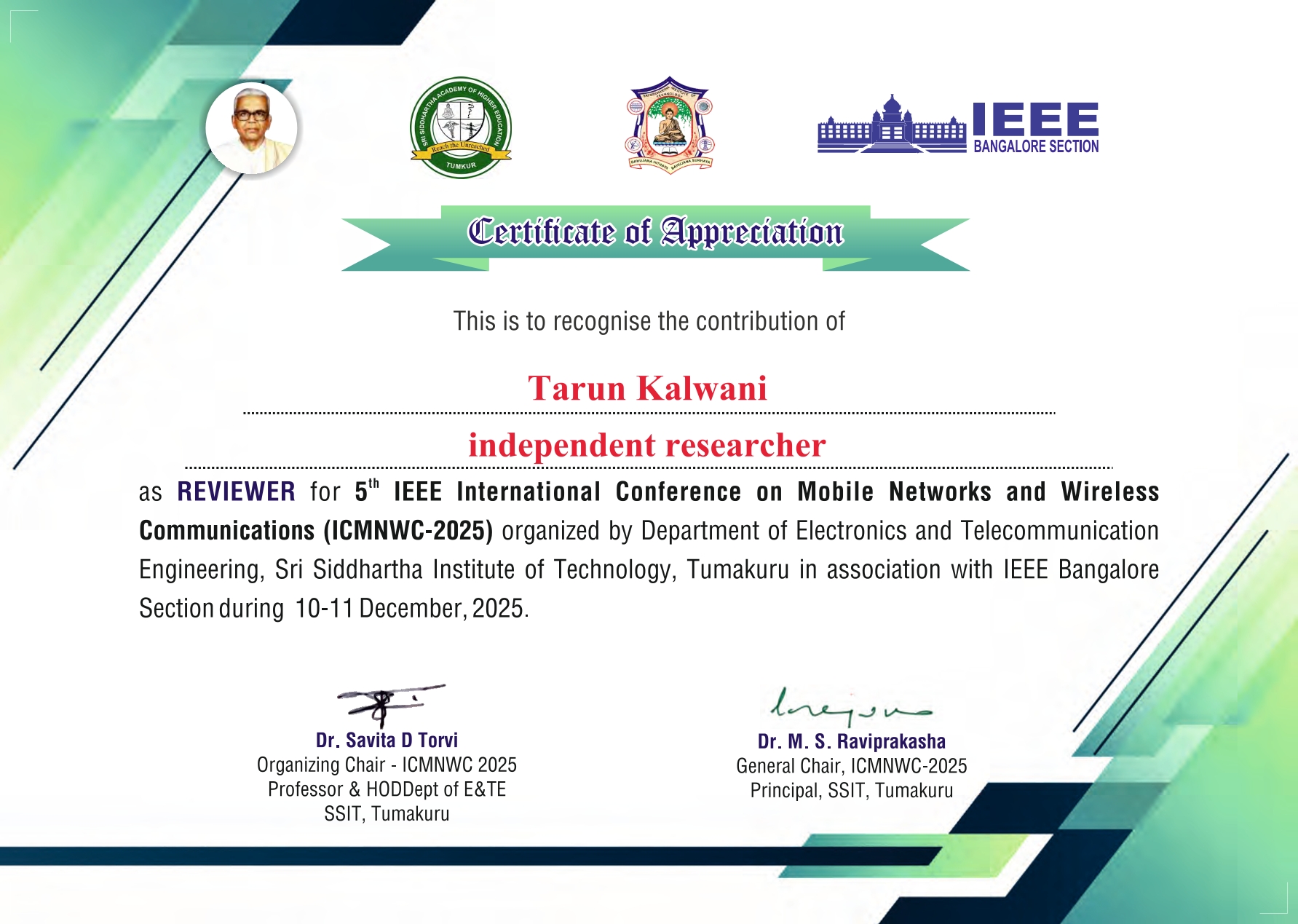 ICMNWC reviewer certificate